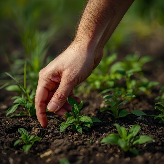 Hand Pulling Weeds