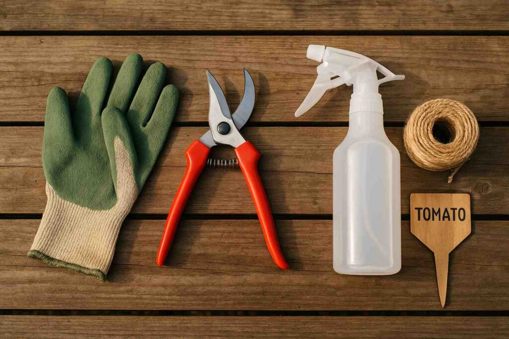 arrangement of tomato pruning tools