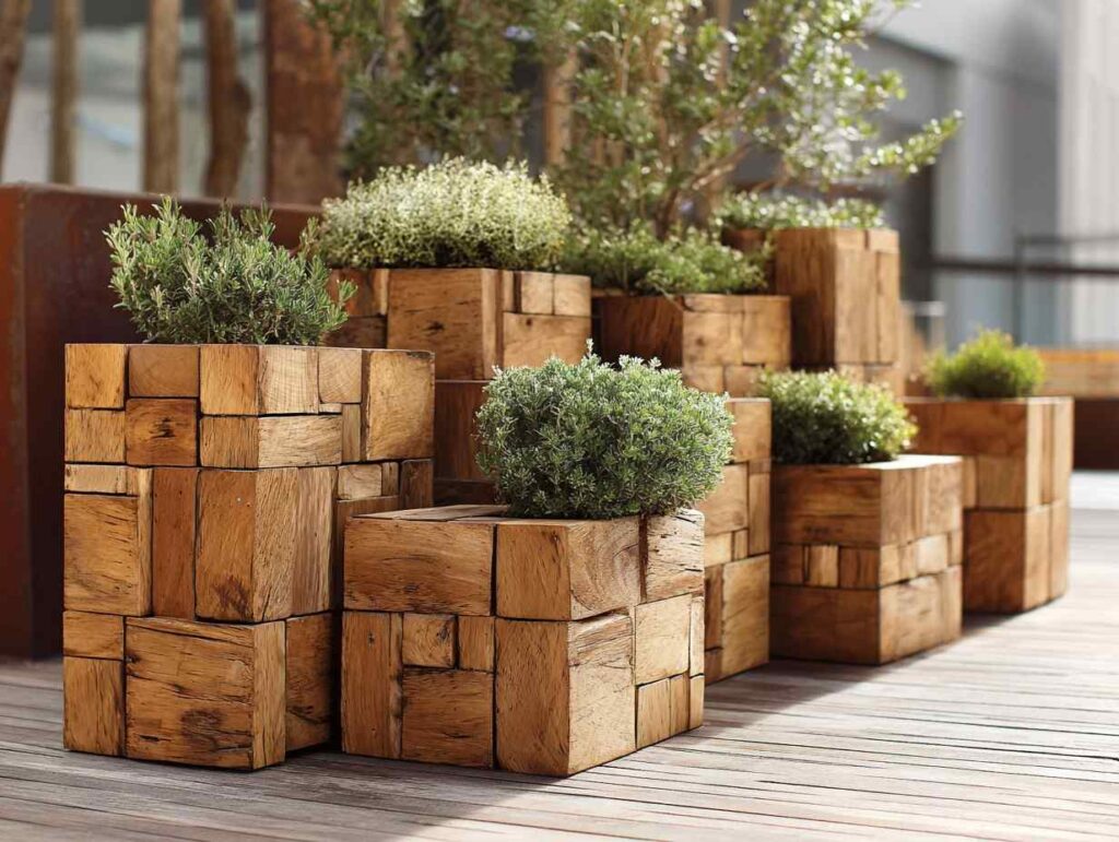Wooden Planter Design 7: The Modular Mosaic Stack 